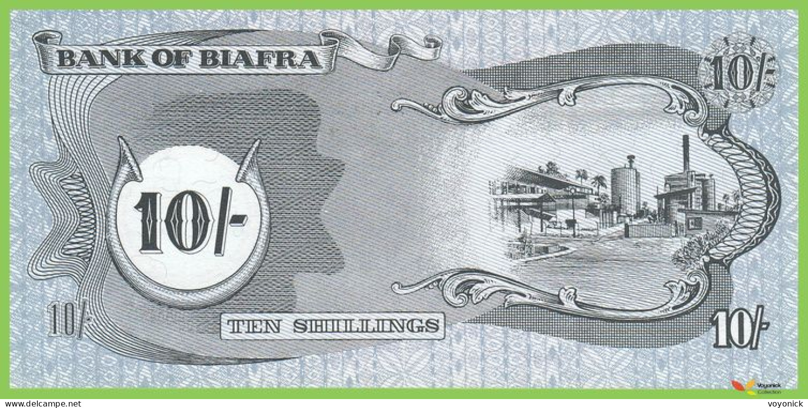 Voyo BIAFRA 10 Shillings ND(1969) P4 B104a GK UNC - Nigeria