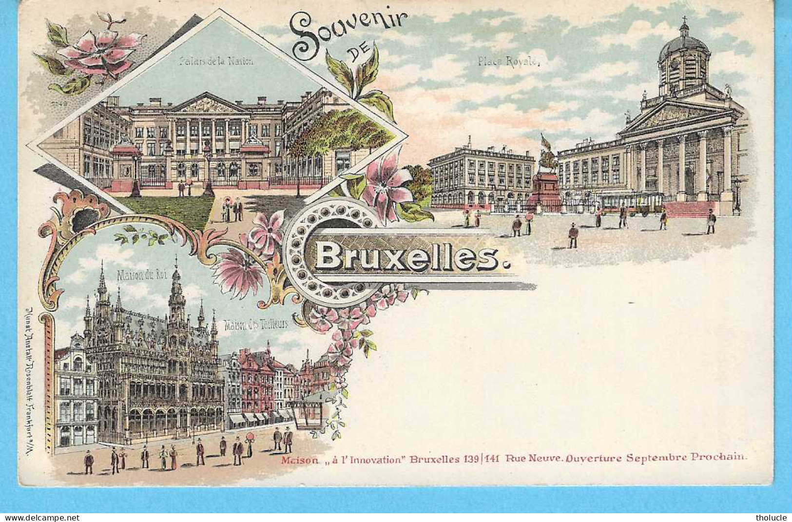 Lithographie-Souvenir De BRUXELLES-multivues-Carte Publicitaire à L'occasion De L'ouverture De L'INNOVATION En 1897 - Panoramische Zichten, Meerdere Zichten