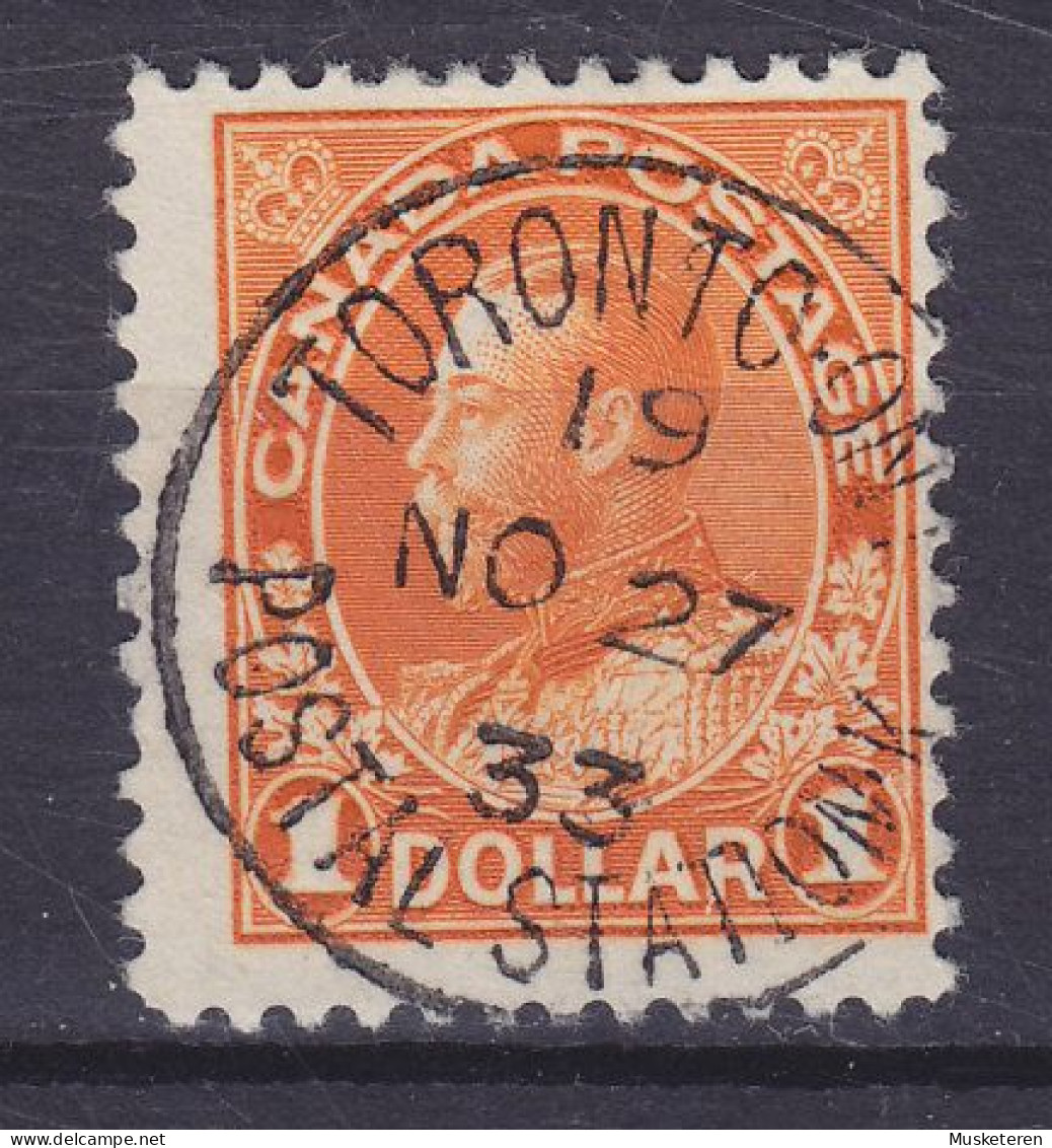 Canada 1923 Mi. 114, 1$ King George V. Deluxe TORONTO Ont. Postal Station K. Cancel (2 Scans) - Oblitérés