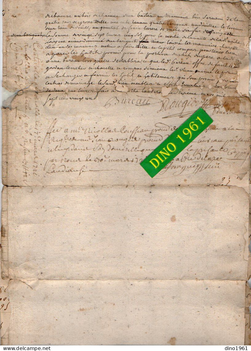 VP22.987 - Cachet Généralité De BORDEAUX /  SAINTE  BAZEILLE - Acte De 1721 - Partage .... - Algemene Zegels