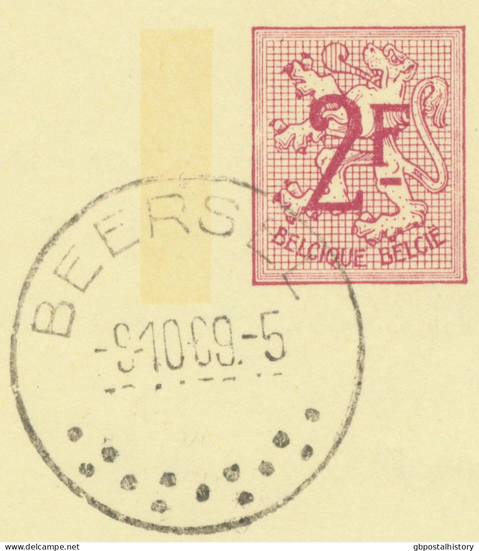 BELGIUM VILLAGE POSTMARKS  BEERSEL Rare SC With 13 Dots (usual Postmarks With 7) 1969 (Postal Stationery 2 F, PUBLIBEL 2 - Oblitérations à Points