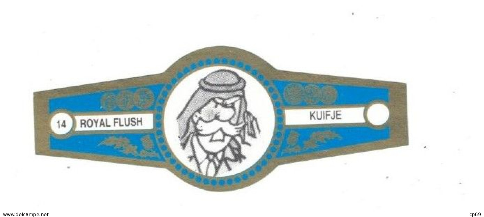 14) Bague De Cigare Série Tintin Bleue Dorée Royal Flush Kuifje Colonel Faud Armée Saoudienne En Superbe.Etat - Advertisement