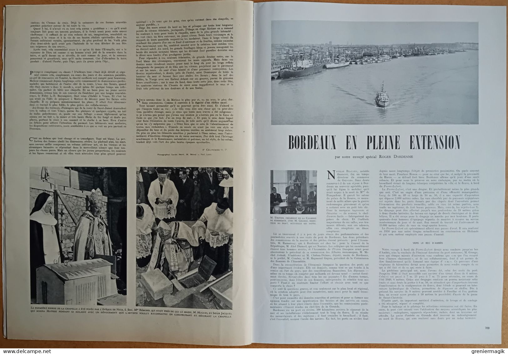 France Illustration N°219 24/12/1949 Pétrole Irak Bagdad/Fresques d'Avon/Chapelle de Matisse/Bordeaux/Turin/Mode