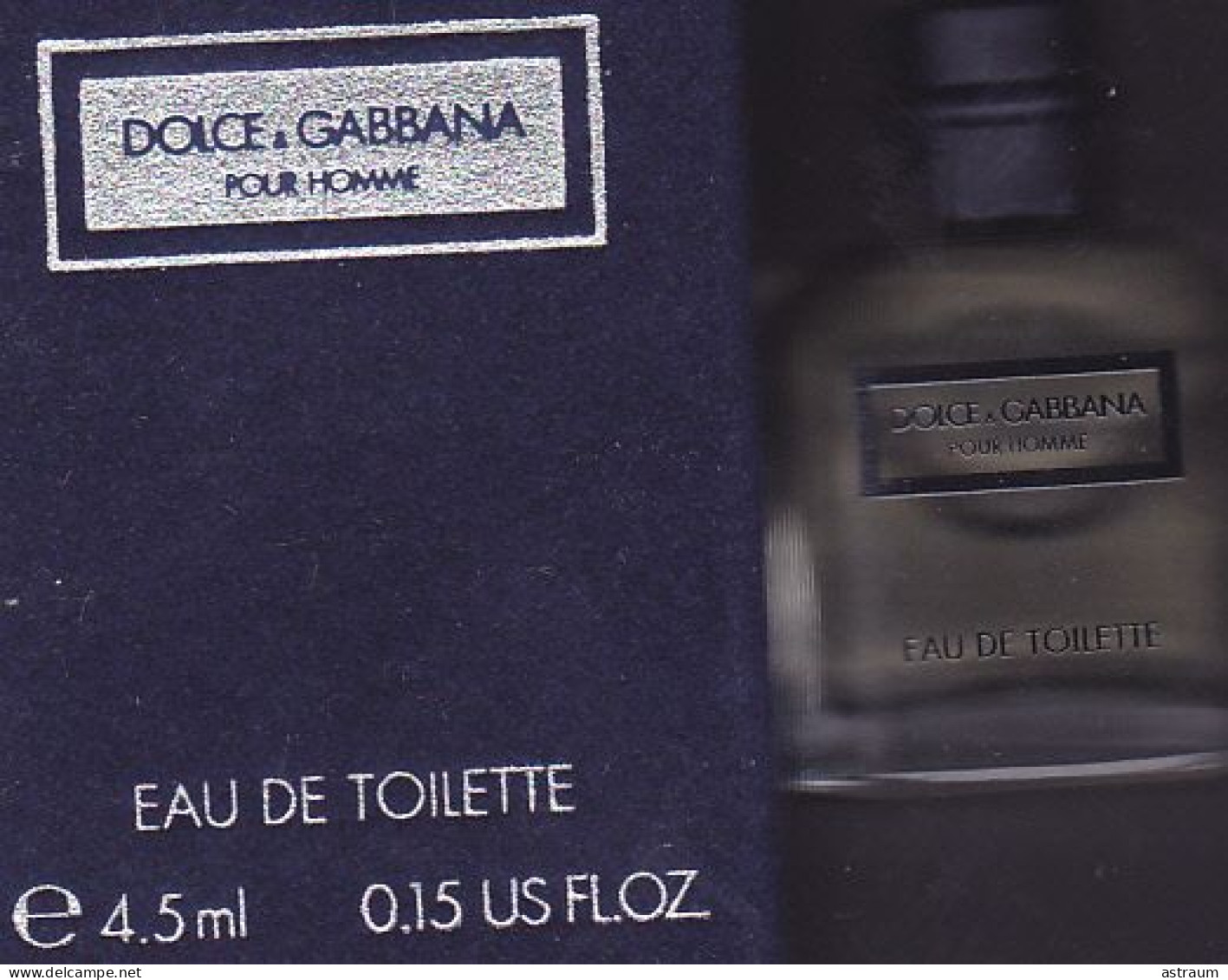 Miniature De Parfum - Dolce Gabbana Pour Homme - Edt - 4,5ml - Pleine Avec Boite En Feutrine - Miniaturas Hombre (en Caja)