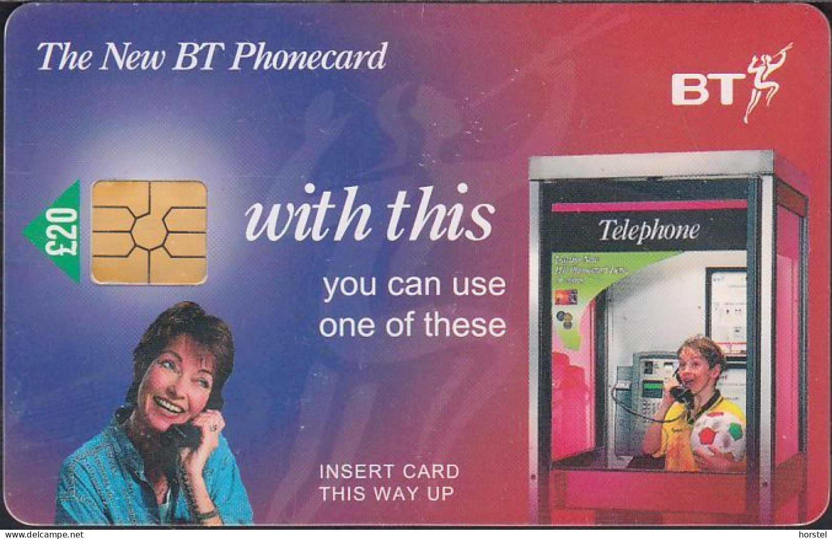 UK - British Telecom Chip PUB006B  - £20  1st National Issue - Woman - GEM - BT Promotional