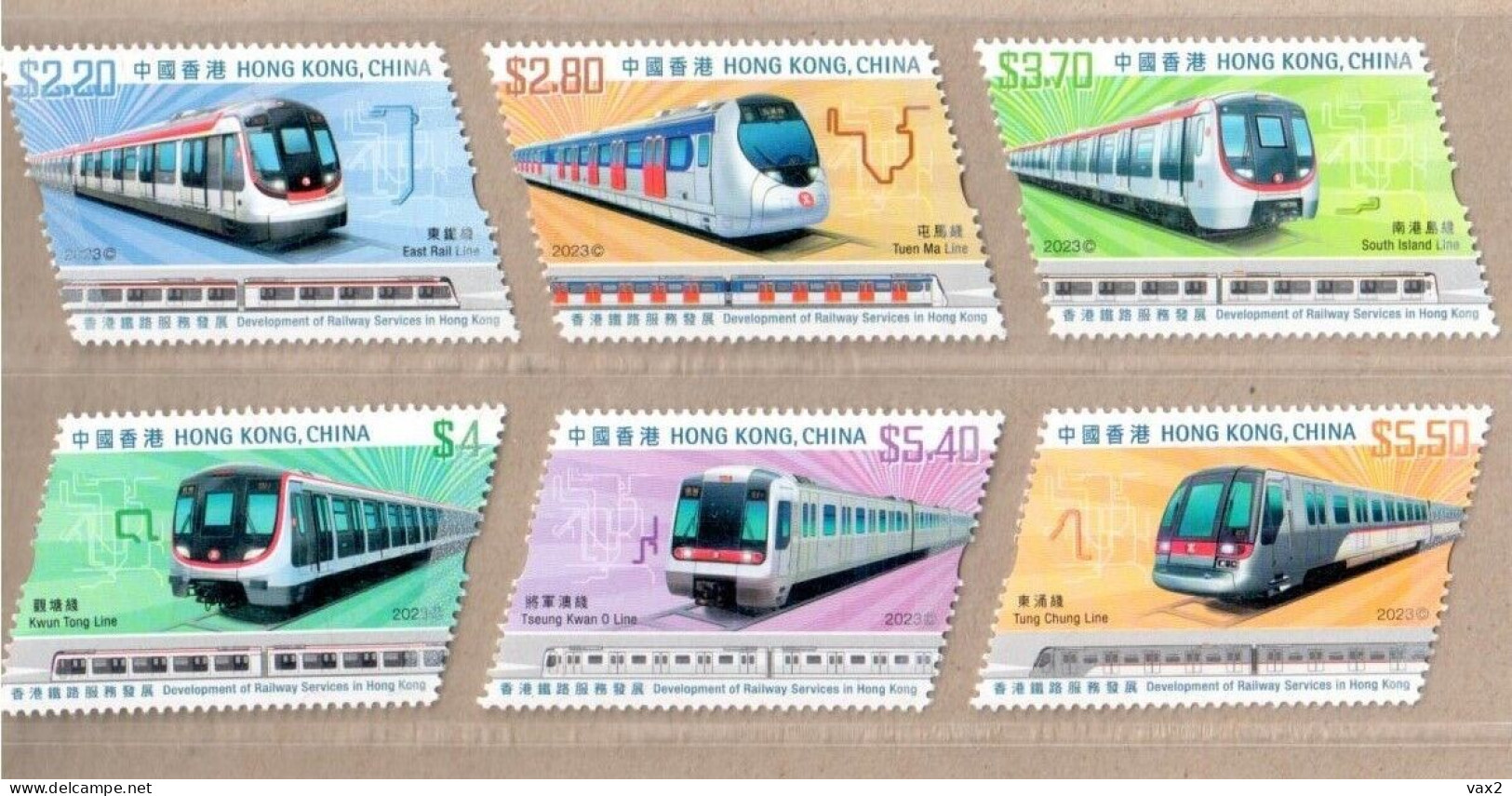 Hong Kong 2023-12 Development Of Railway Services Set+M/S MNH Train Unusual (3D Embossing And Spot Varnishing) - Neufs