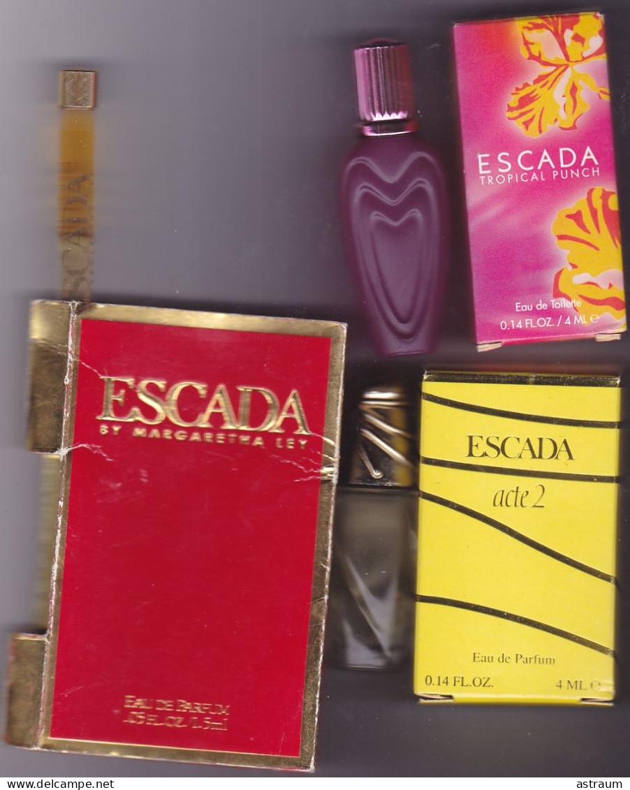 Lot De 3 Miniature De Parfum - Escada - Tropical Punch & Acte 2 - Edt & Edp - 4,5ml - Pleine Avec Boite - Miniatures Femmes (avec Boite)