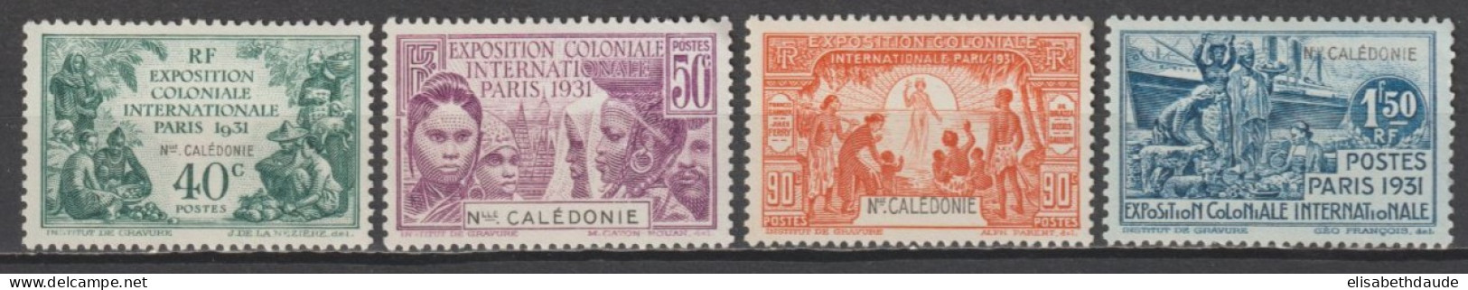 NOUVELLE CALEDONIE - 1931 - SERIE COMPLETE YVERT N°162/165 * MLH  - COTE = 38 EUR - Nuevos