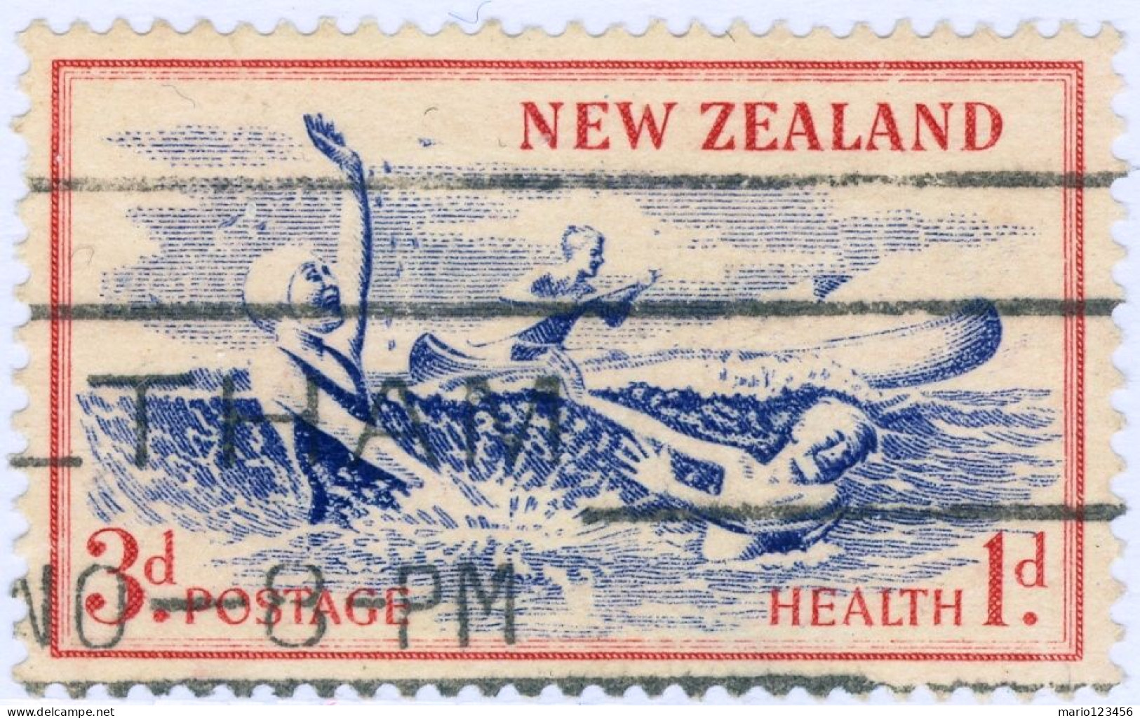 NUOVA ZELANDA, NEW ZEALAND, SPORT, 1957, FRANCOBOLLI USATI Scott:NZ B53, Yt:NZ 363, Sg:NZ 762 - Gebraucht
