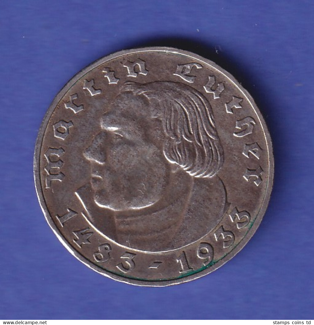 Deutsches Reich Silbermünze Martin Luther 2 Reichsmark 1933 A - Altri & Non Classificati