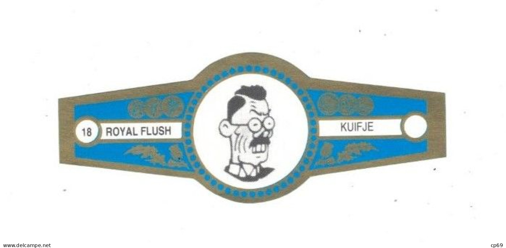 18) Bague De Cigare Série Tintin Bleue Dorée Royal Flush Kuifje Mitsuhirato Asie Asiatique En Superbe.Etat - Werbeobjekte