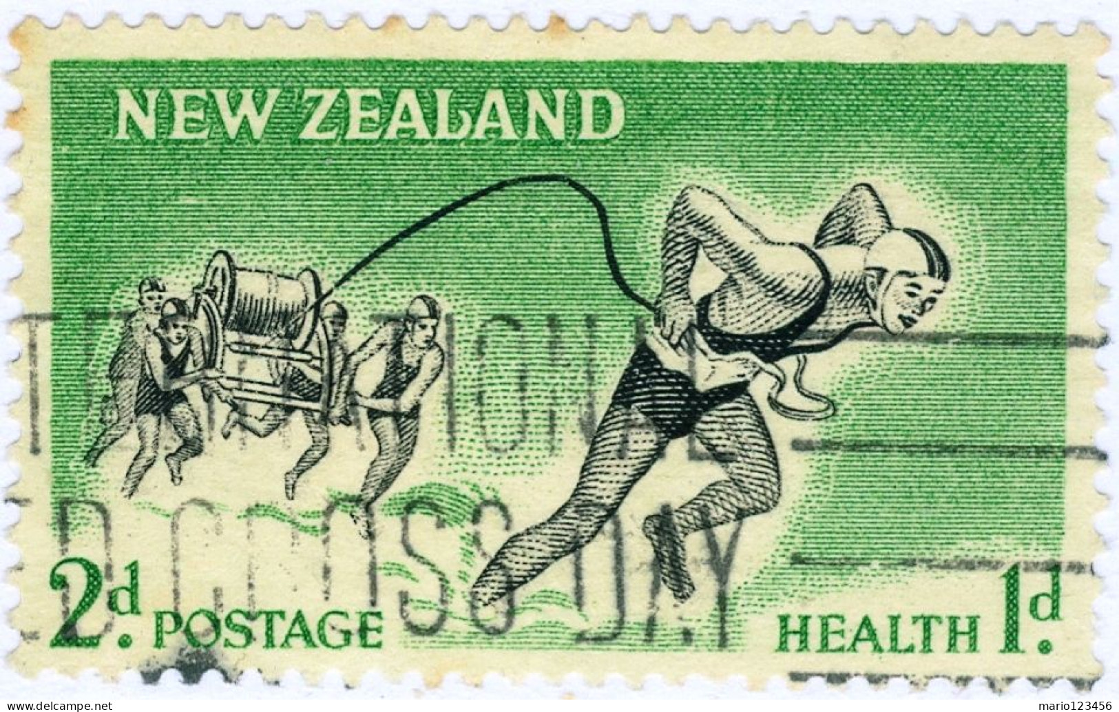 NUOVA ZELANDA, NEW ZEALAND, SPORT, 1957, FRANCOBOLLI USATI Scott:NZ B52, Yt:NZ 362, Sg:NZ 761 - Usados