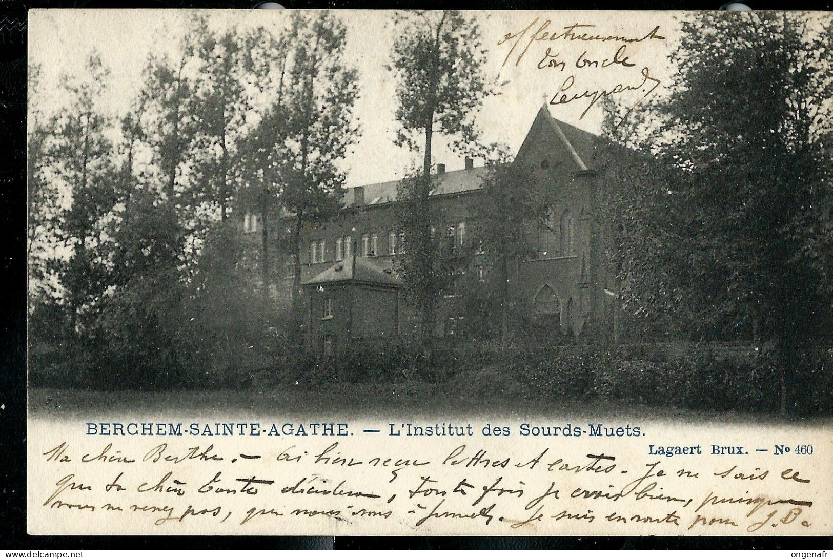 Carte Obl. 18/12/1904 : L' Institut Des Sourds-Muets - St-Agatha-Berchem - Berchem-Ste-Agathe