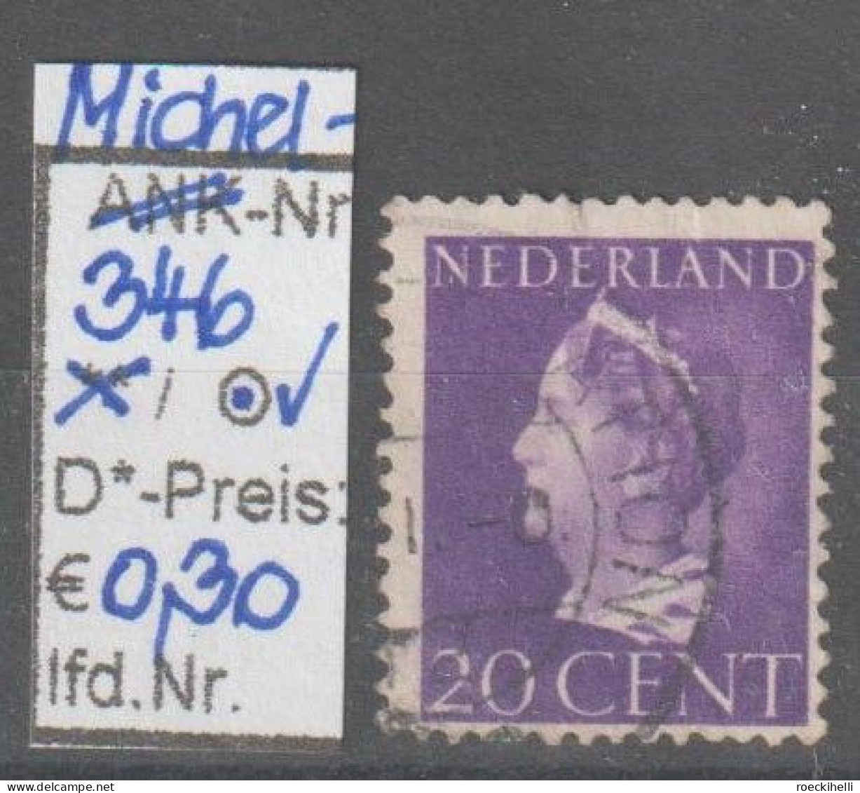 1940 - NIEDERLANDE - FM/DM "Königin Wilhelmina" 20 C Dkl'violett - O Gestempelt - S. Scan (346o Nl) - Gebruikt