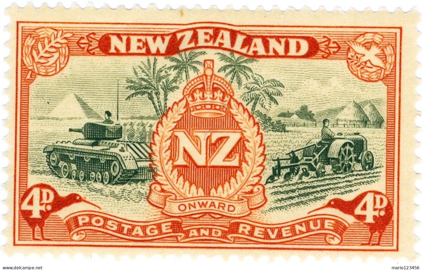 NUOVA ZELANDA, NEW ZEALAND, VITTORIA, 1946, FRANCOBOLLI NUOVI (MLH*) Scott:NZ 252, Yt:NZ 277 - Ongebruikt