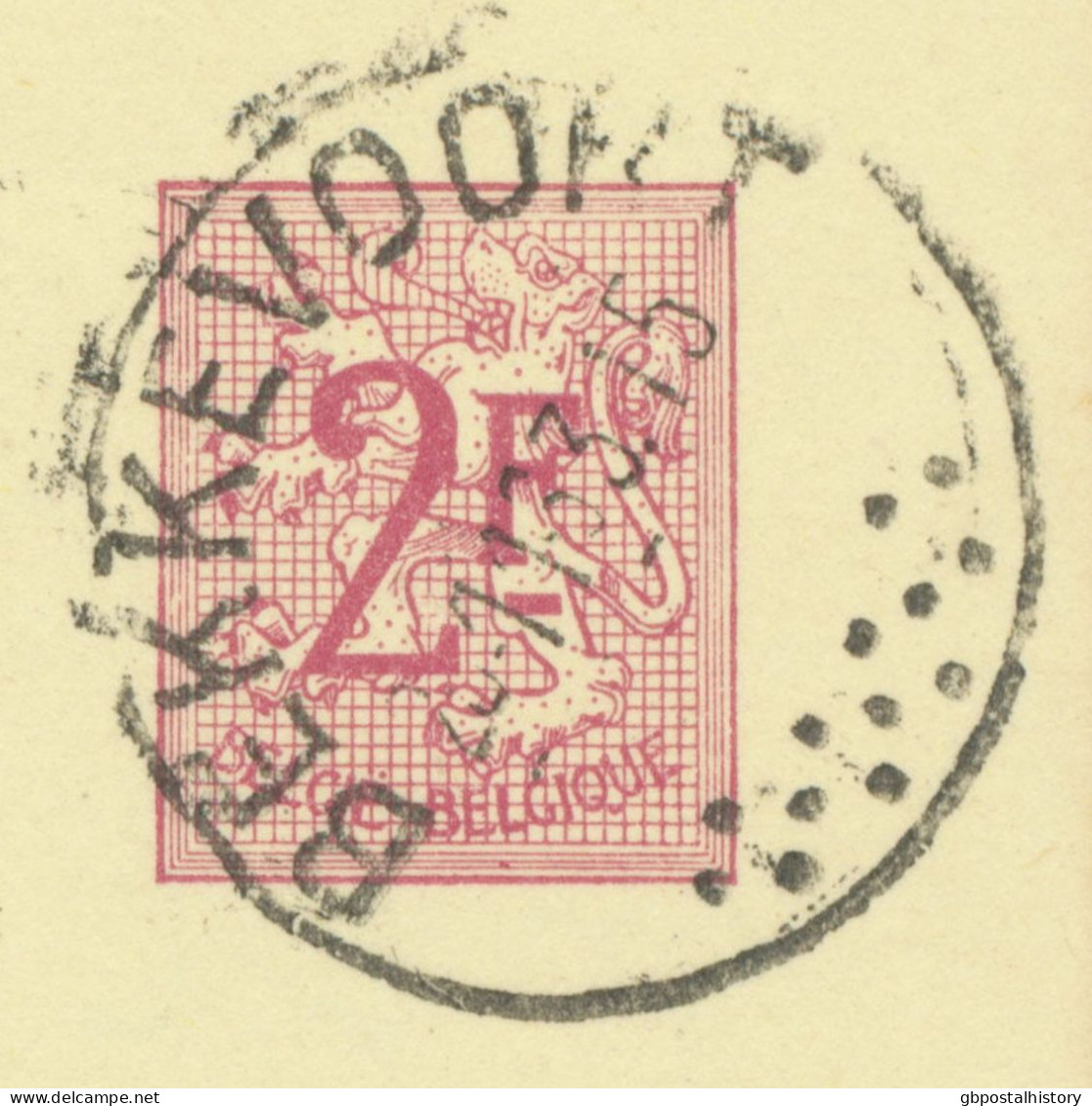 BELGIUM VILLAGE POSTMARKS  BEKKEVOORT Rare SC With 13 Dots (usual Postmarks With 7) 1963 (Postal Stationery 2 F, PUBLIBE - Oblitérations à Points