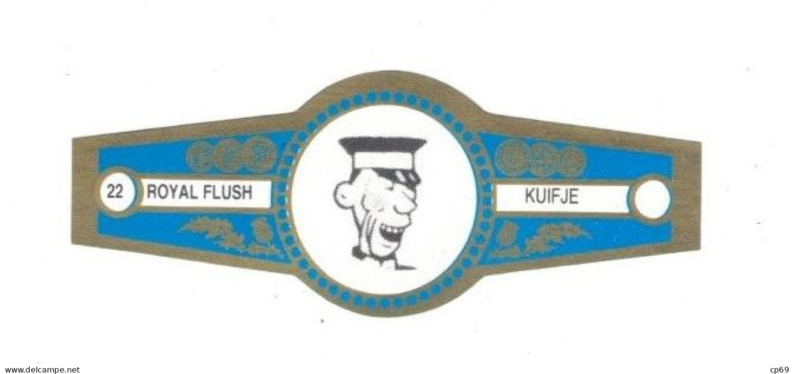 22) Bague De Cigare Série Tintin Bleue Dorée Royal Flush Kuifje Yamato Asie Asiatique En Superbe.Etat - Oggetti Pubblicitari