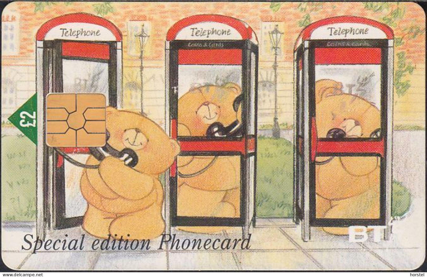 UK - British Telecom Chip PUB046  - £2  Phone Box - Bear - Forever Friends - "Let's Keep In Touch" - GEM - BT Promotional