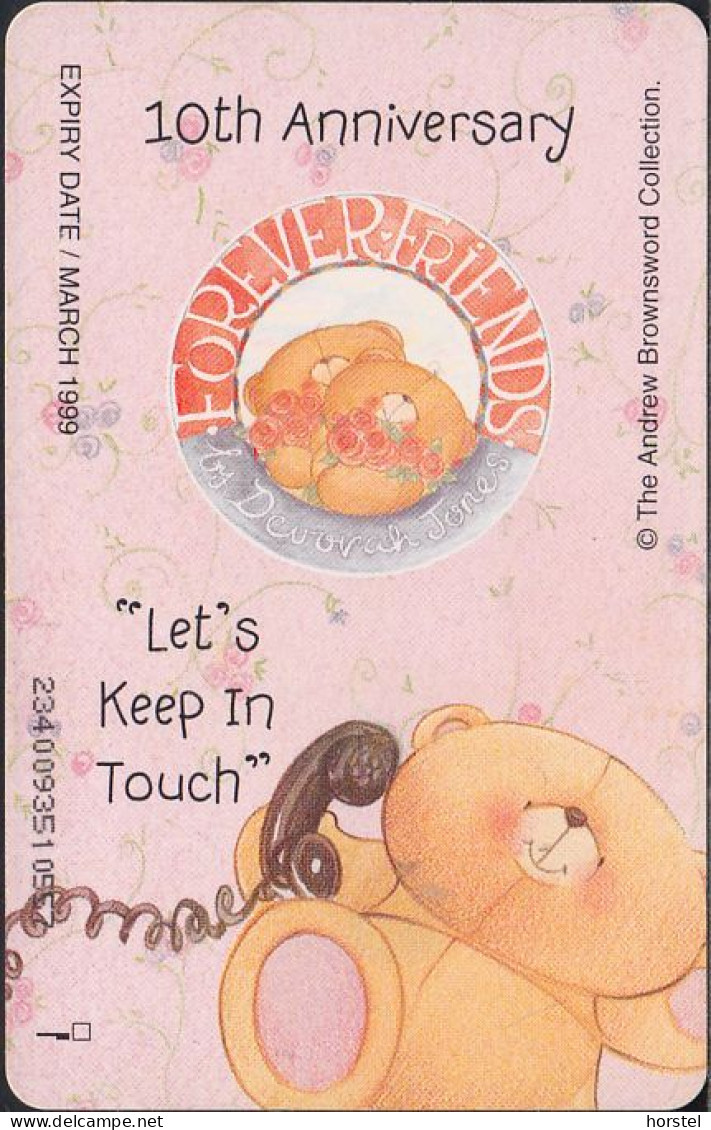 UK - British Telecom Chip PUB046  - £2  Phone Box - Bear - Forever Friends - "Let's Keep In Touch" - GEM - BT Promotional