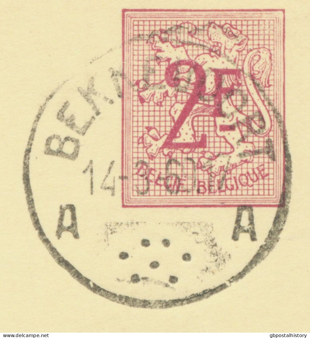 BELGIUM VILLAGE POSTMARKS  BEKKEVOORT A SC With 7 Dots 1969 (Postal Stationery 2 F, PUBLIBEL 2114) - Postmarks - Points