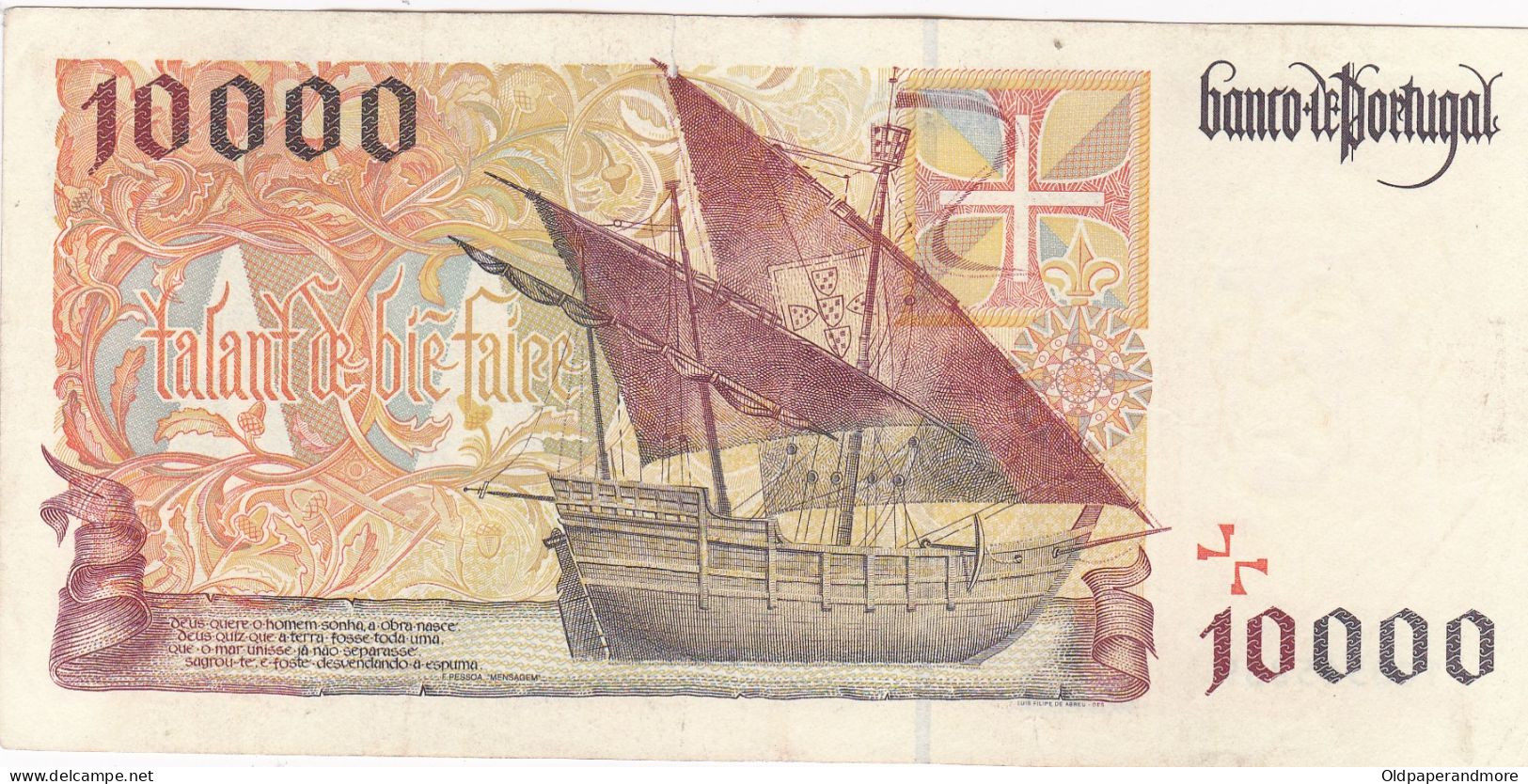 PORTUGAL BANK NOTE - BANKNOTE - 10 000$00 - CH 2  - 02/05/1996 USED - Portugal