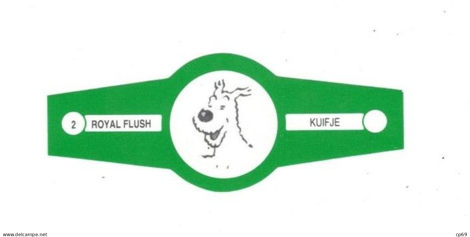 2) Bague De Cigare Série Tintin Verte Royal Flush Kuifje Milou Chien Dog Cane En Superbe.Etat - Advertentie