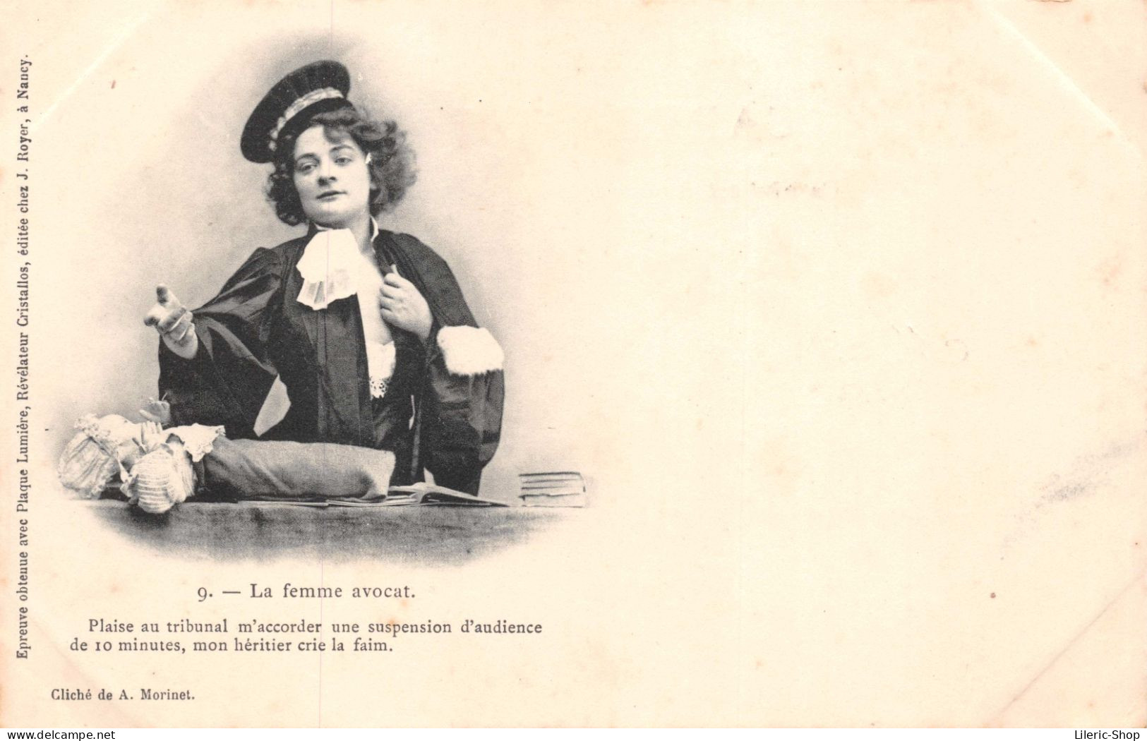 Condition féminine en 1900 - Série complète de 15 CPR - LA FEMME AVOCAT - Édition J. ROYER Nancy