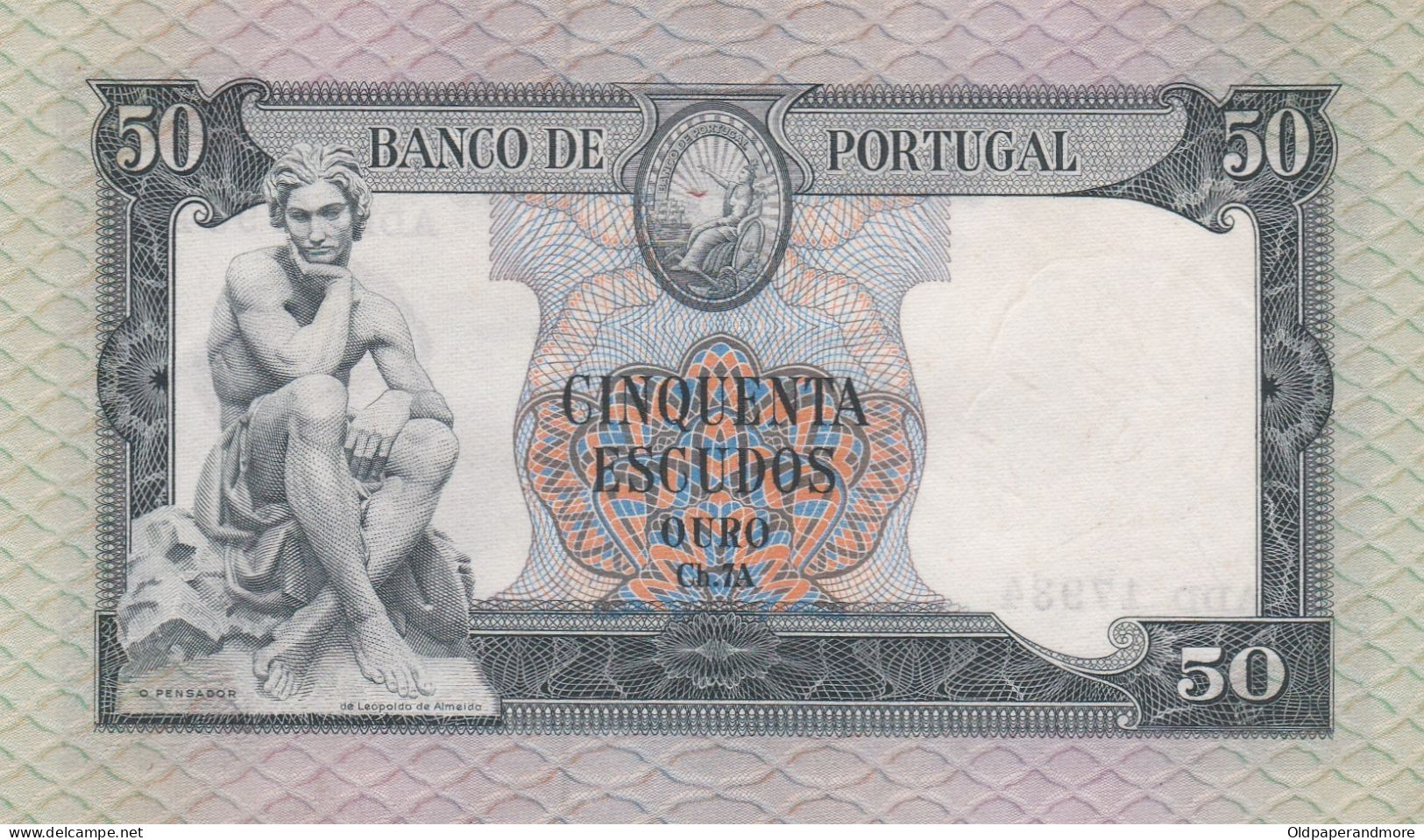 PORTUGAL BANK NOTE - BANKNOTE - 50$00 - CH 7 A   - 24/07/1950 USED - Portugal