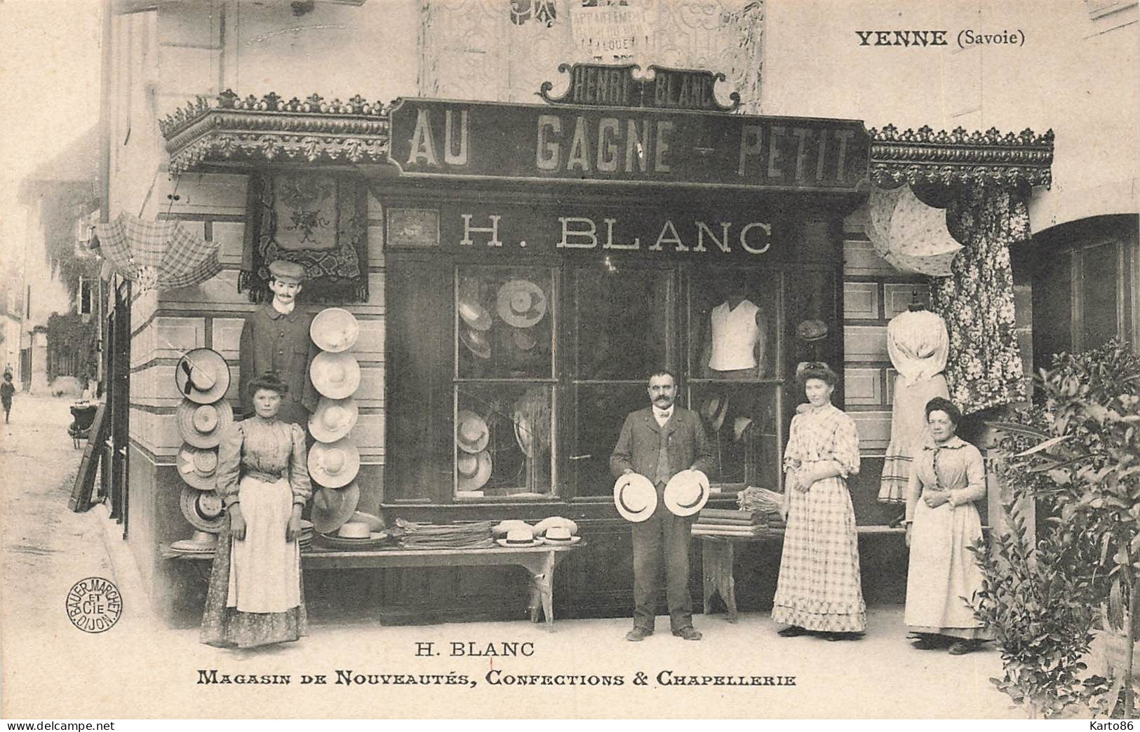 Yenne * Au Gagne Petit Henri BLANC , Magasin De Nouveautés Confections & Chapellerie * Commerce Magasin - Yenne