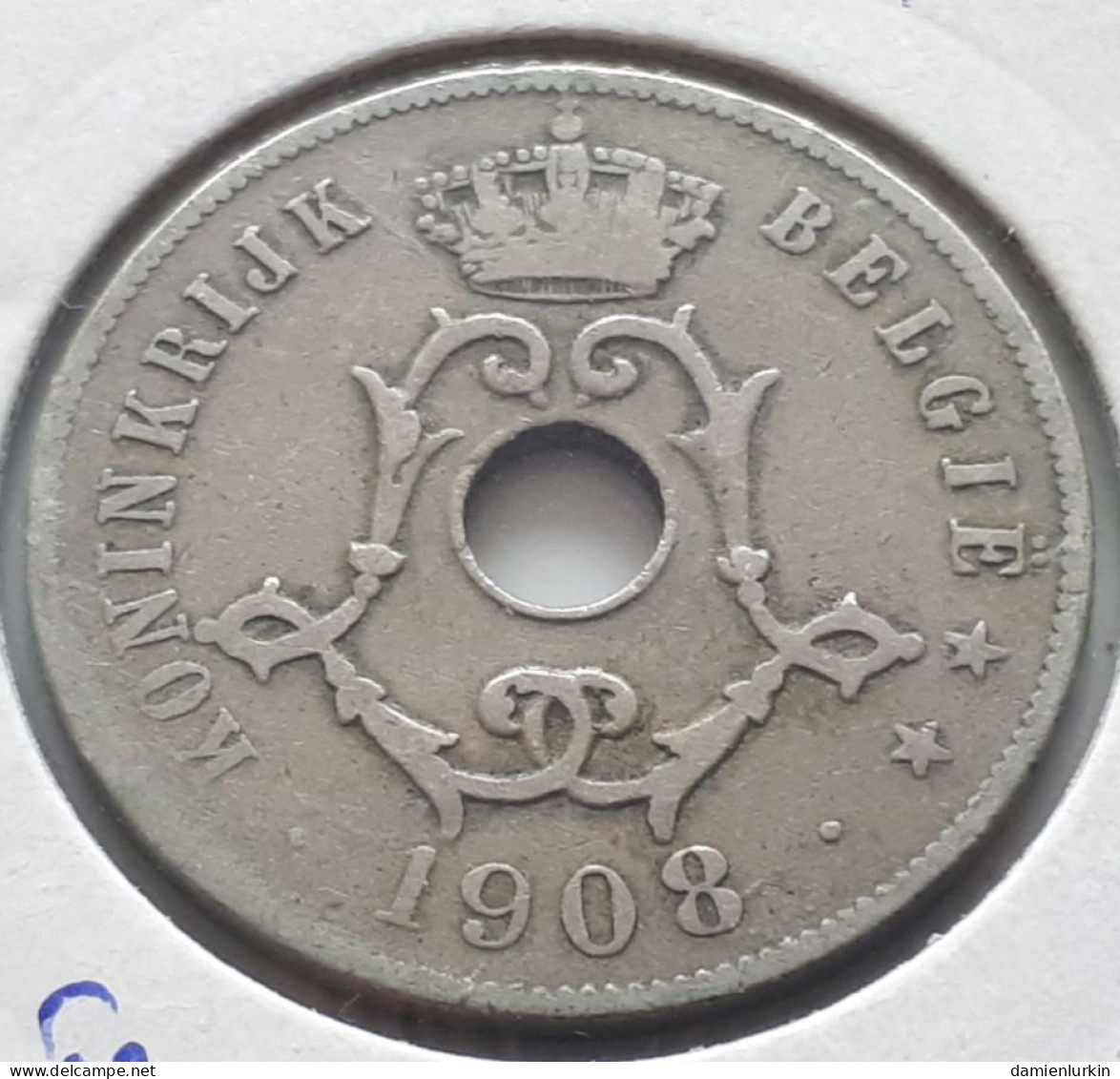 BELGIQUE LEOPOLD II 25 CENTIMES 1908 VL COTES : 1,25€-5€-25€-65€ - 25 Centimes