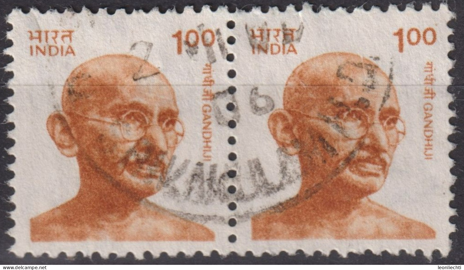1991 Indien ° Mi:IN 1287, Sn:IN 916, Yt:IN 1085, Mohandas Karamchand Gandhi (1869-1948) - Usati