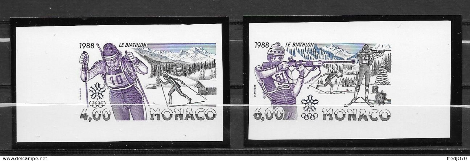 Monaco Série Complète Non Dentelé Imperf JO 88 ** - Winter 1988: Calgary