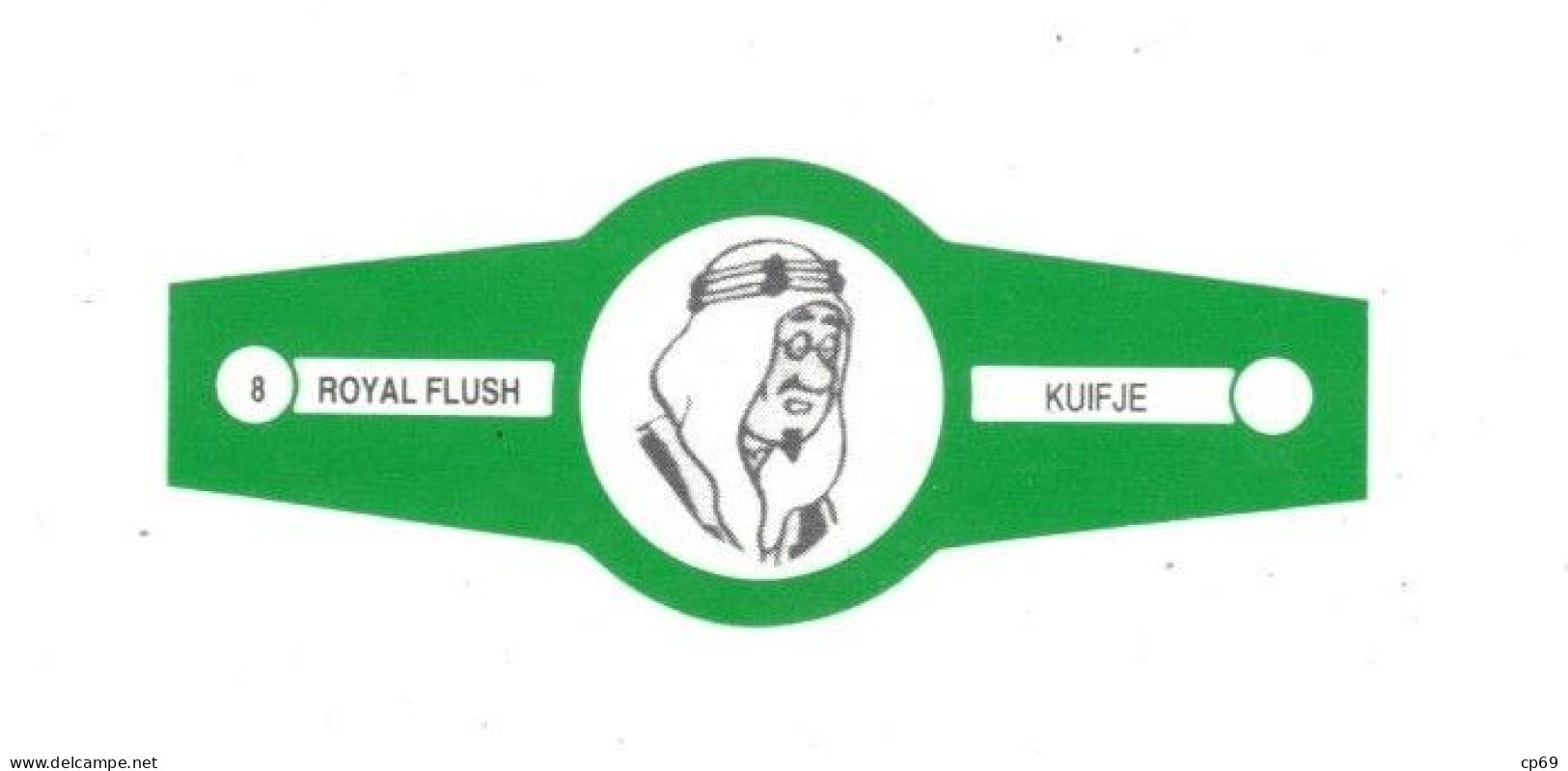8) Bague De Cigare Série Tintin Verte Royal Flush Kuifje Mohammed Ben Kalish Ezab En Superbe.Etat - Objets Publicitaires