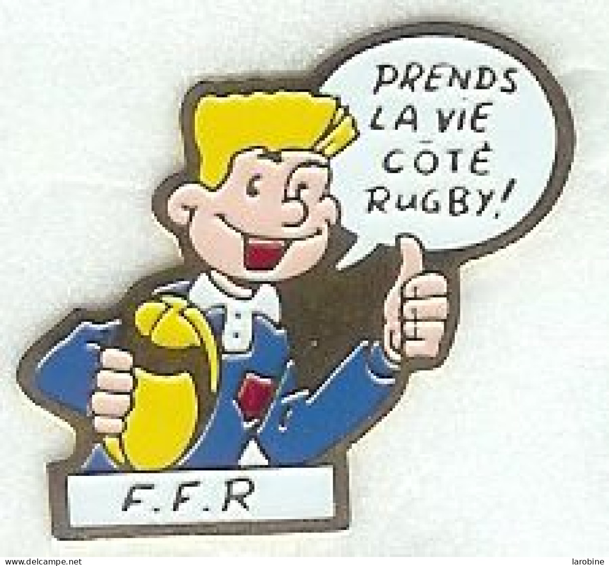 @@ Rugby Ballon Joueur FFR ''prends La Vie Coté Rugby'' @@sp206b - Rugby