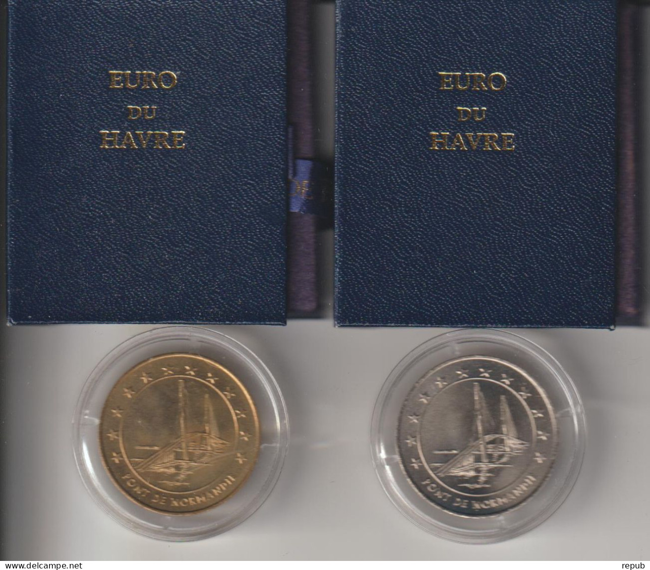 France 1996 Coffret Des Euros 1, 3 Le Havre.avec Pont De Normandie Au Dos - Euro Delle Città