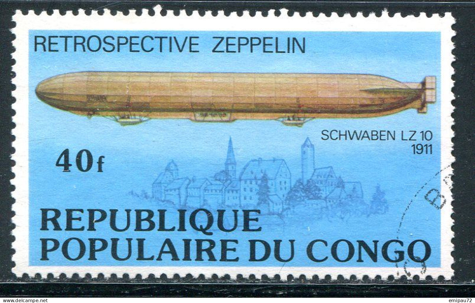 CONGO- Y&T N°458- Oblitéré (zeppelins) - Gebraucht