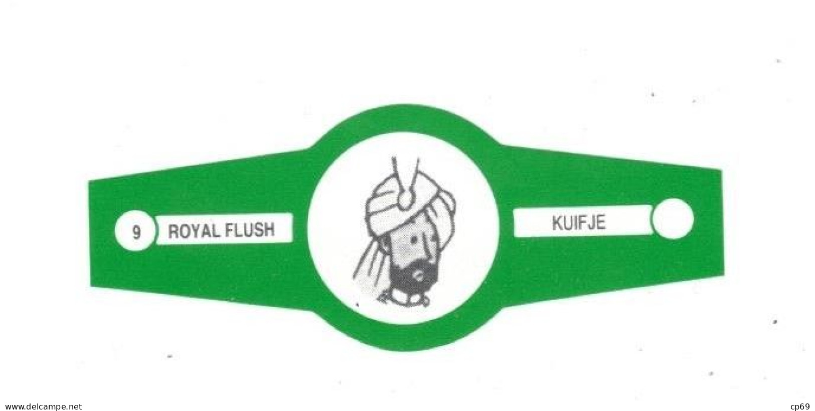 9) Bague De Cigare Série Tintin Verte Royal Flush Kuifje Le Maharadjah De Rawhajpoutalah En Superbe.Etat - Objets Publicitaires