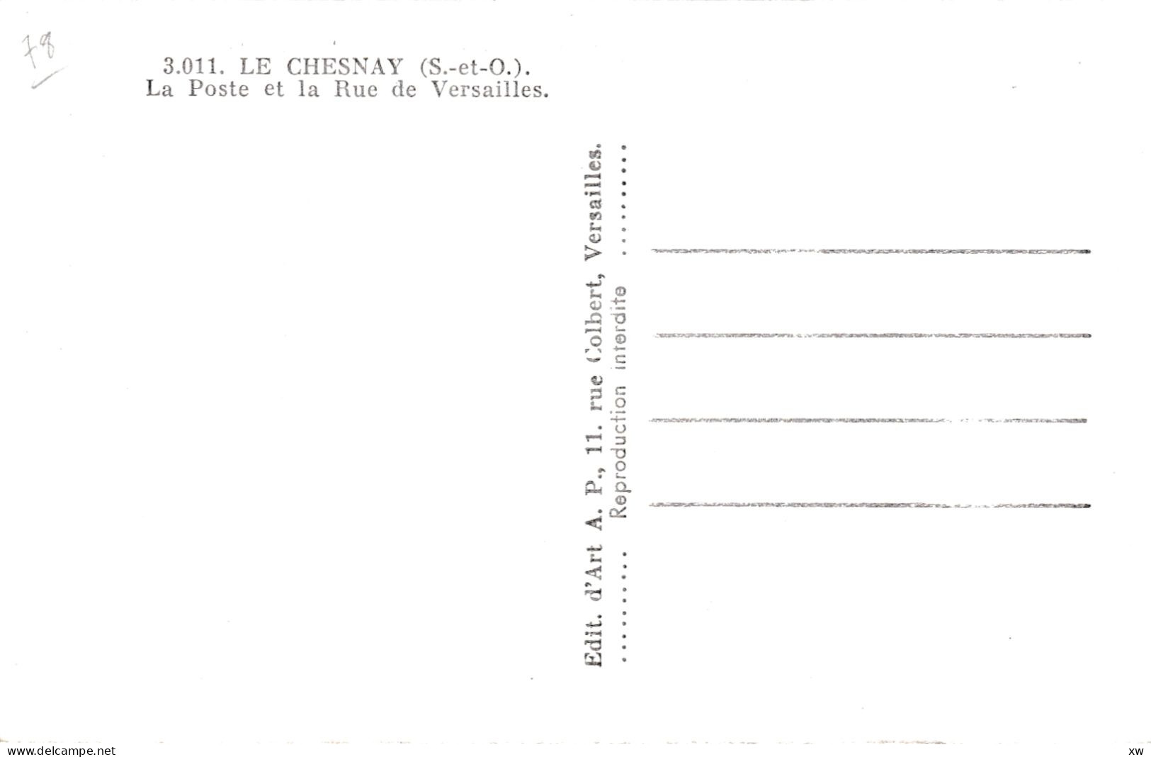 LE CHESNAY -78- CPSM - La Poste Et La Rue De Versailles - A17788/89 - Le Chesnay