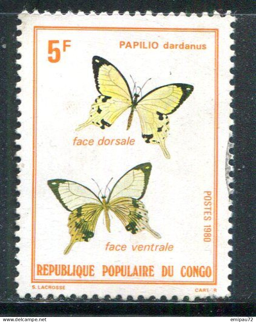 CONGO- Y&T N°566- Oblitéré (papillons) - Used