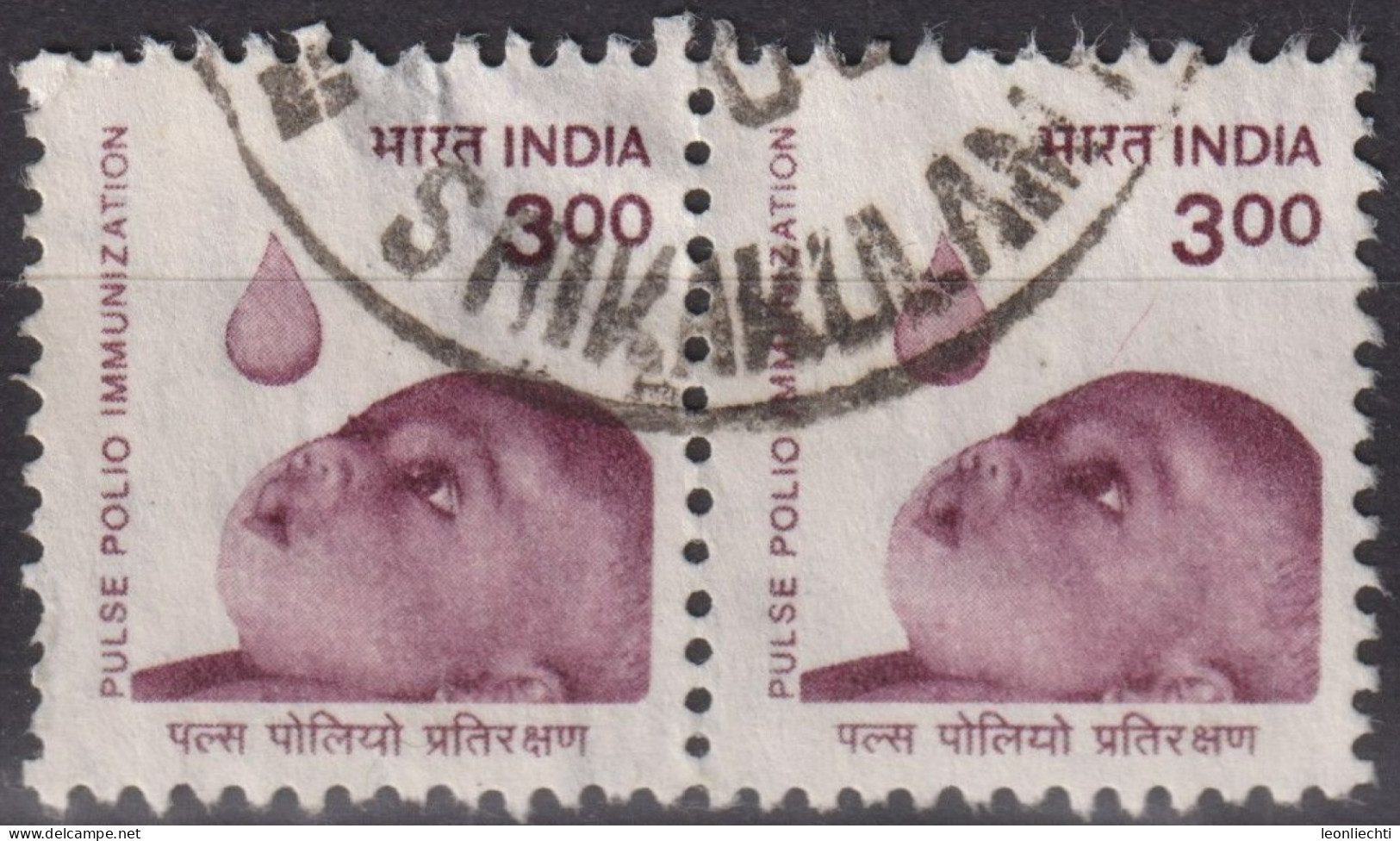 1998 Indien ° Mi:IN 1647, Sn:IN 1712, Yt:IN 1436, Baby And Drop Of Polio Vaccine - Gebruikt