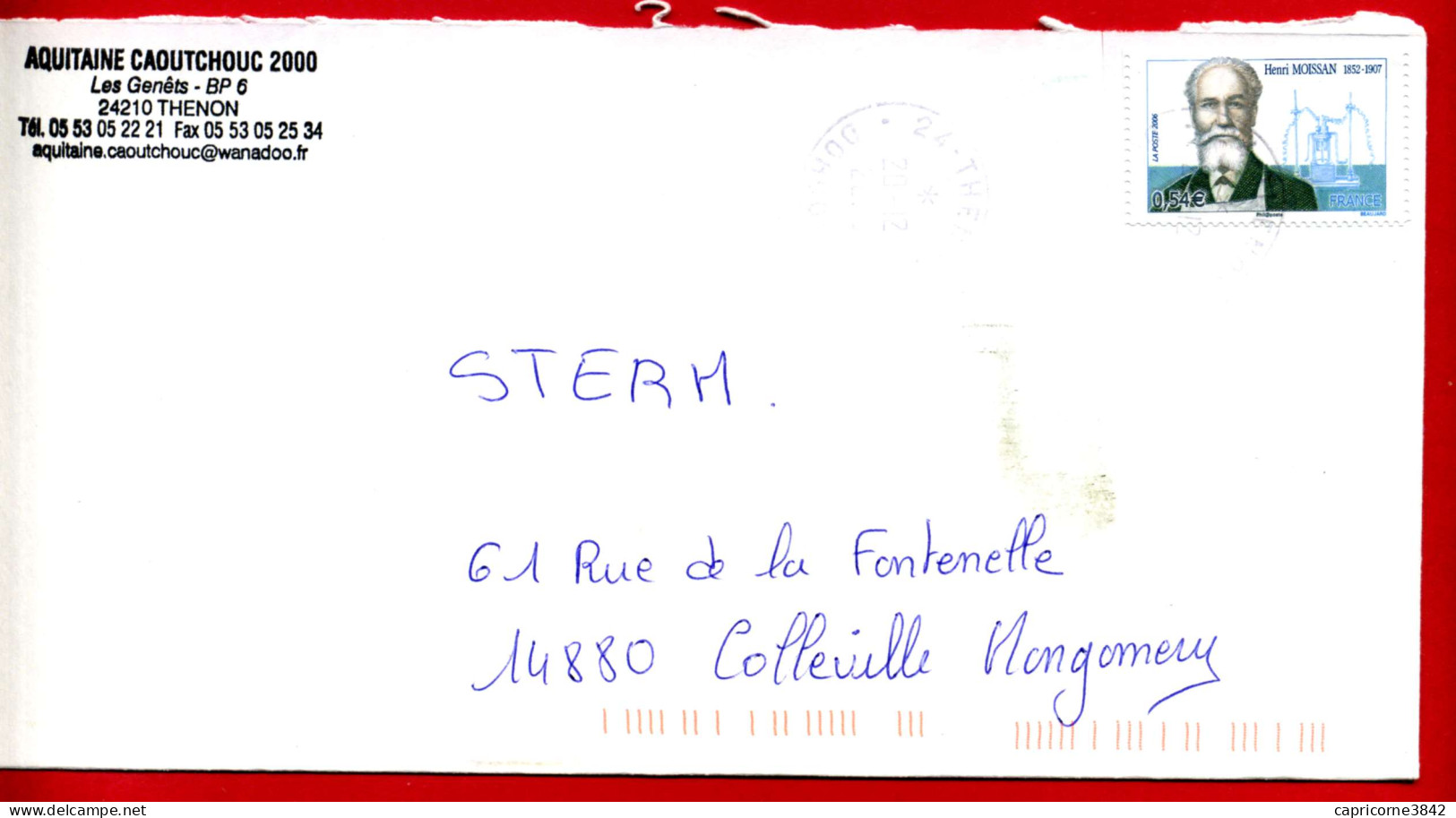 2006 - Lettre De Thenon (24) - Timbre Henri MOISSAN N° 3975 - VOIR CURIOSITE DE LA DENTELURE - Lettres & Documents