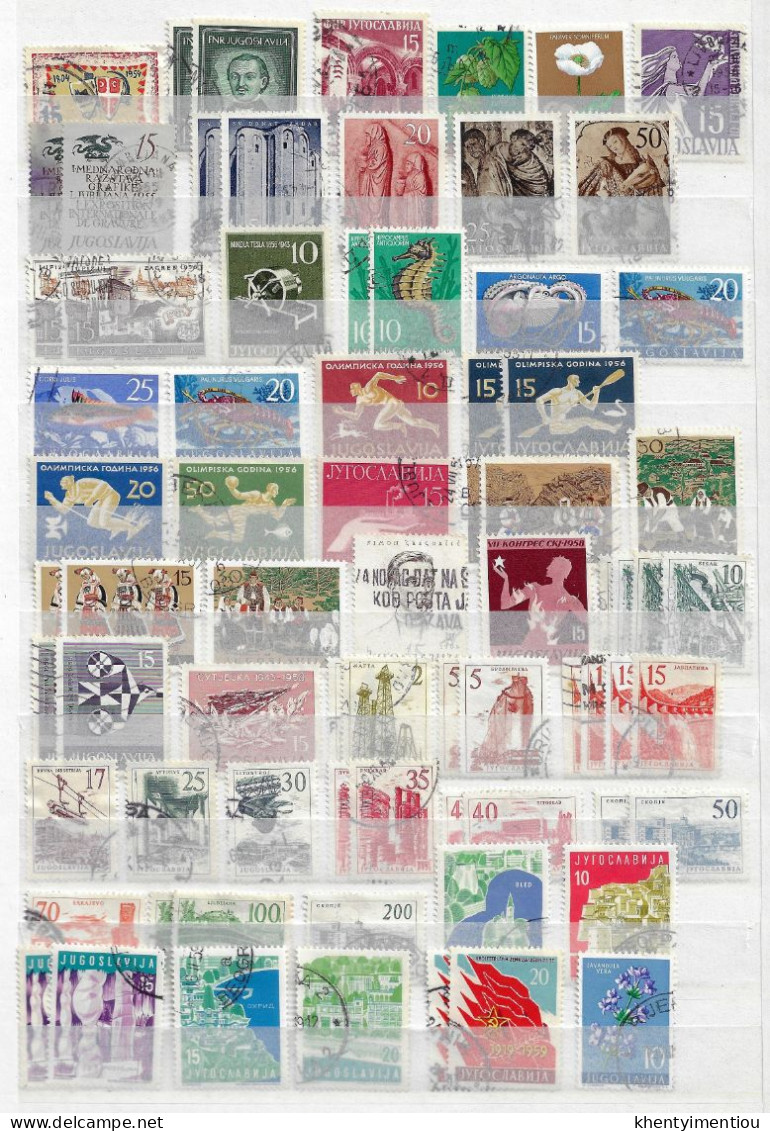 Lot de timbres de Yougoslavie (9 pages) à partir de 1918