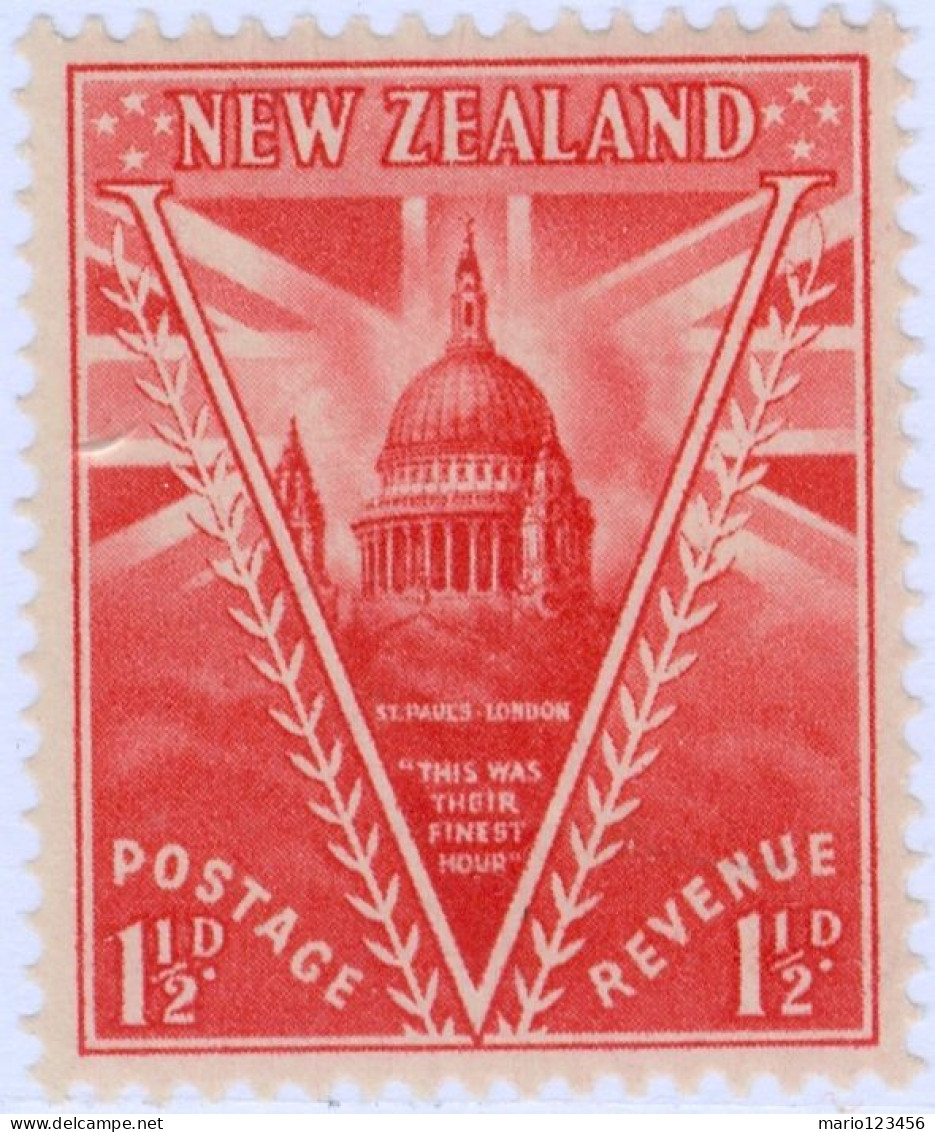 NUOVA ZELANDA, NEW ZEALAND, VITTORIA, 1946, FRANCOBOLLI NUOVI (MLH*) Scott:NZ 249, Yt:NZ 274 - Ongebruikt