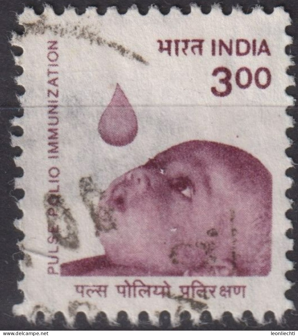 1998 Indien ° Mi:IN 1647, Sn:IN 1712, Yt:IN 1436, Baby And Drop Of Polio Vaccine - Gebraucht
