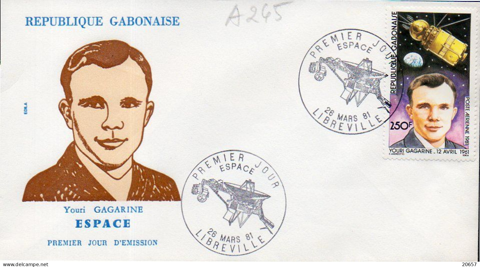 GABON A 244/46 Fdc William Herschel, Yuri Gagarine, William Sheperd 1981 - Altri & Non Classificati