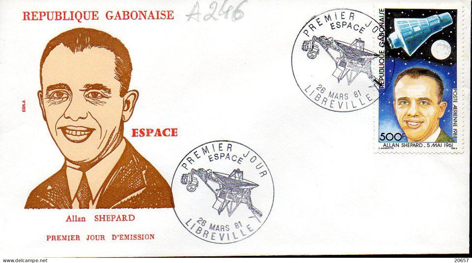 GABON A 244/46 Fdc William Herschel, Yuri Gagarine, William Sheperd 1981 - Otros & Sin Clasificación