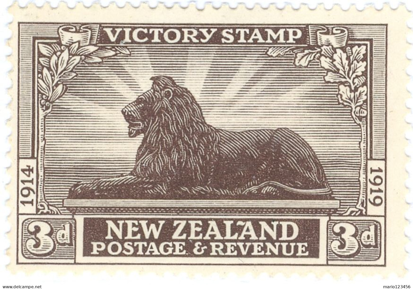 NUOVA ZELANDA, NEW ZEALAND, VITTORIA, 1920, FRANCOBOLLI NUOVI (MLH*) Scott:NZ 168, Yt:NZ 172 - Unused Stamps