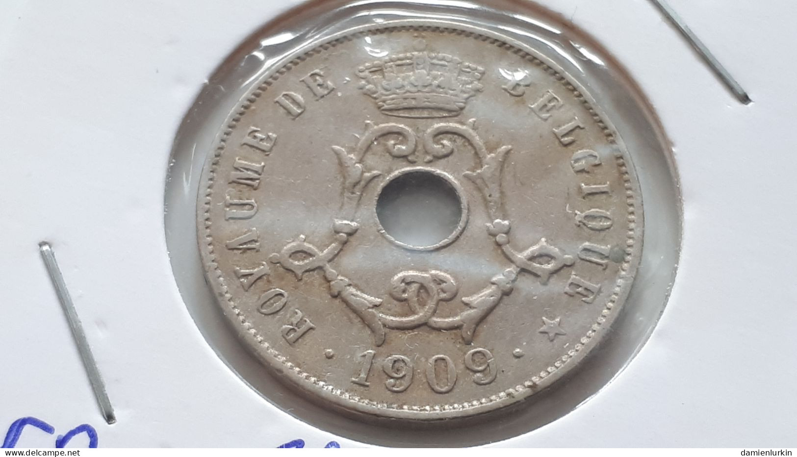 BELGIQUE LEOPOLD II BELLE 25 CENTIMES 1909 FR MOINS DE 2.000.000 D'EXEMPLAIRES COTES : 1,50€-7,50€-35€-85€ - 25 Centimes