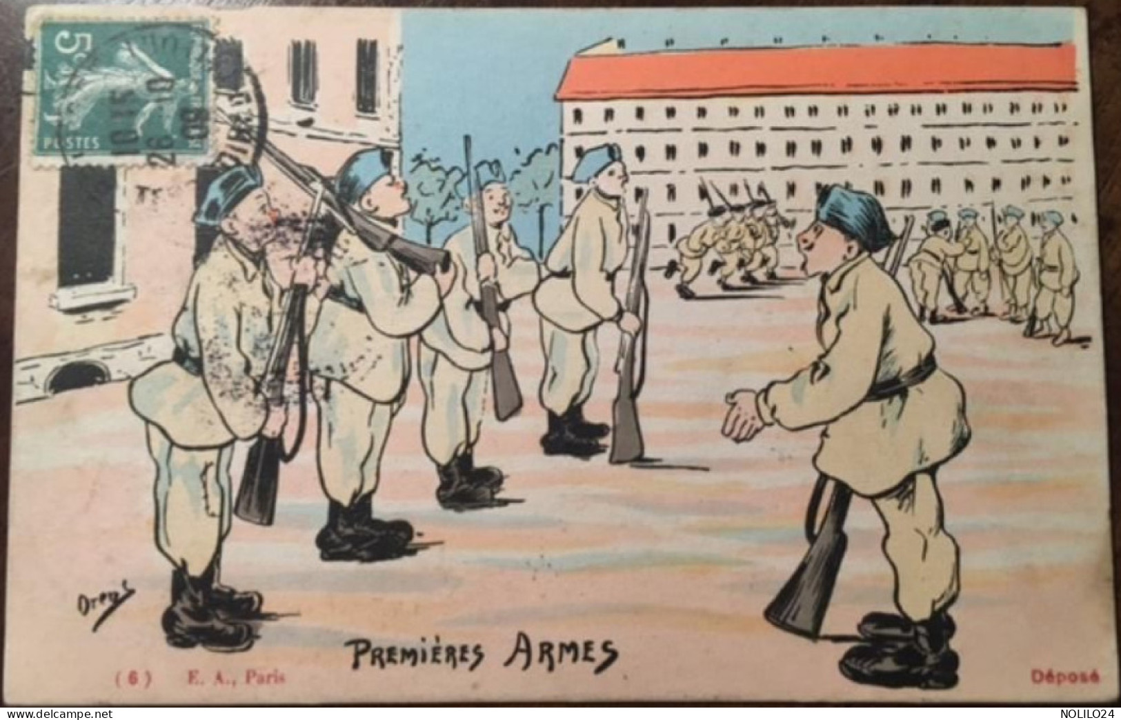 Cpa, Illustrateur, Signée ORENS, Militaria, "les Premières Armes" , éd E.A Paris N° 6, écrite En 1909 - Orens