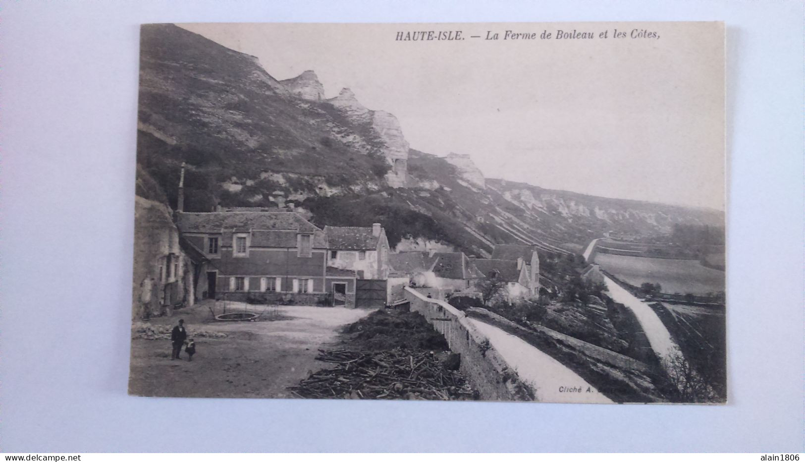 Carte Postale Ancienne  ( GG6 ) De Haute Isle , La Ferme De Boileau Et Les Cotes - Haute-Isle